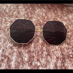 Hexagon Gold Sunglasses
